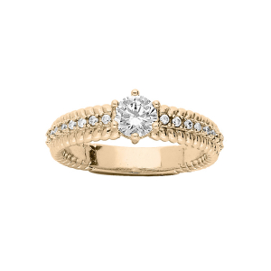 BAGUE PLAQUÉ OR SOLITAIRE OXYDES BLANCS SERTIS