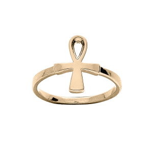 BAGUE PLAQUÉ OR CROIX LISSE