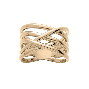 BAGUE PLAQUÉ OR VOLUTE