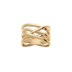 BAGUE PLAQUÉ OR VOLUTE