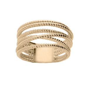 BAGUE PLAQUÉ OR MULTI FILS