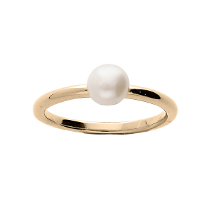 BAGUE PLAQUÉ OR PERLE DE CULTURE D'EAU DOUCE