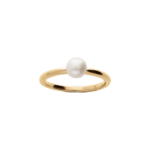 BAGUE PLAQUÉ OR PERLE DE CULTURE D'EAU DOUCE
