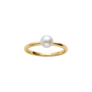 BAGUE PLAQUÉ OR PERLE DE CULTURE D'EAU DOUCE