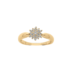 BAGUE PLAQUÉ OR SOLITAIRE OXYDES BLANCS SERTIS