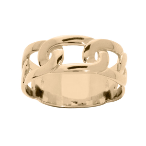 BAGUE PLAQUÉ OR GRAND DIAMETRE MAILLES ENTRELACÉES