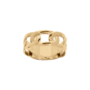 BAGUE PLAQUÉ OR GRAND DIAMETRE MAILLES ENTRELACÉES