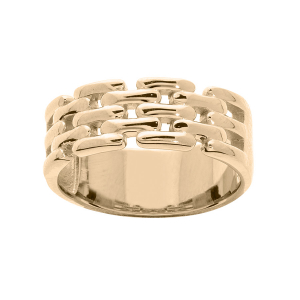 BAGUE PLAQUÉ OR GRAND DIAMETRE FORME GEOMETRIQUE