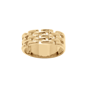 BAGUE PLAQUÉ OR GRAND DIAMETRE FORME GEOMETRIQUE