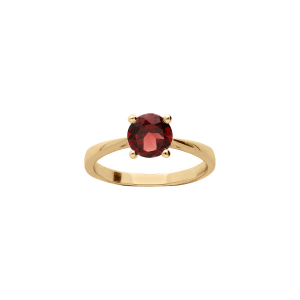 BAGUE PLAQUÉ OR PIERRE VÉRITABLE GRENAT 6,5MM