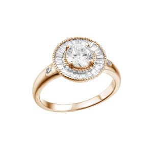 BAGUE PLAQUÉ OR RONDE OXYDES BLANCS SERTIS