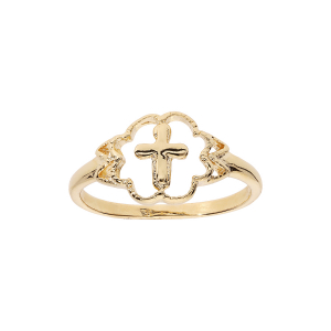 BAGUE PLAQUÉ OR AVEC CROIX