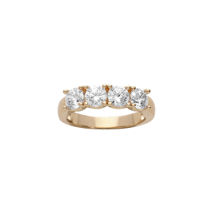 BAGUE PLAQUÉ OR 4 OXYDES BLANCS SERTIS