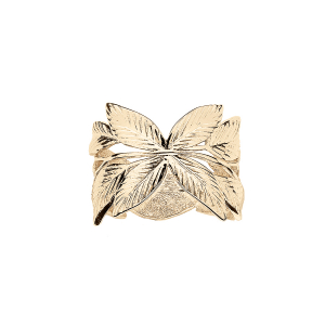BAGUE PLAQUÉ OR FEUILLAGE