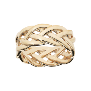 BAGUE PLAQUÉ OR TRESSE LISSE