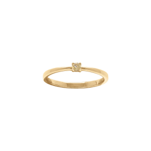 BAGUE PLAQUÉ OR PIERRE VÉRITABLE CITRINE 2,5MM