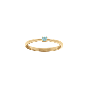 BAGUE PLAQUÉ OR PIERRE VÉRITABLE TOPAZE BLEU 2,5MM