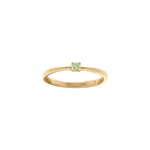 BAGUE PLAQUÉ OR PIERRE VÉRITABLE PÉRIDOT 2,5MM