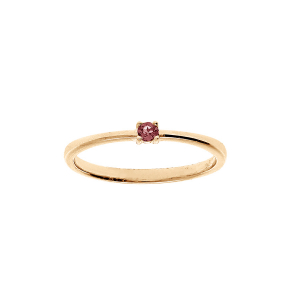 BAGUE PLAQUÉ OR PIERRE VÉRITABLE GRENAT 2,5MM