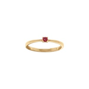 BAGUE PLAQUÉ OR PIERRE VÉRITABLE GRENAT 2,5MM