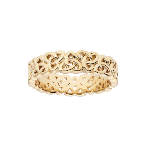 BAGUE PLAQUÉ OR 6MM MOTIF TRISKEL ENTRELACE