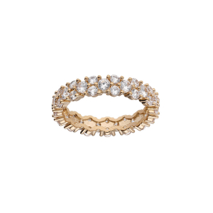 BAGUE PLAQUÉ OR STYLE ALLIANCE OXYDES BLANCS SERTIS