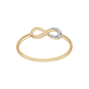 BAGUE PLAQUÉ OR INFINI OXYDES BLANCS SERTIS