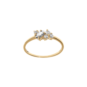 BAGUE PLAQUÉ OR OXYDES BLANCS SERTIS
