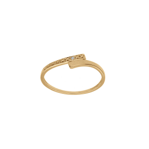 BAGUE PLAQUÉ OR VOLUTE OXYDES BLANCS SERTIS