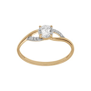 BAGUE PLAQUÉ OR OXYDES BLANCS SERTIS