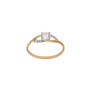 BAGUE PLAQUÉ OR OXYDES BLANCS SERTIS