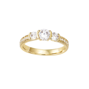 BAGUE PLAQUÉ OR TRILOGIE OXYDES BLANCS