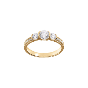 BAGUE PLAQUÉ OR TRILOGIE OXYDES BLANCS