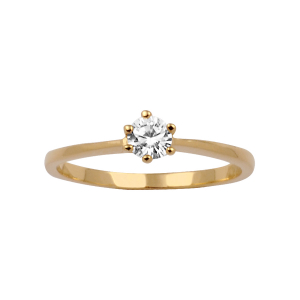 BAGUE PLAQUÉ OR SOLITAIRE