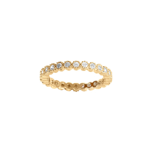 BAGUE PLAQUÉ OR ALLIANCE OXYDES BLANCS