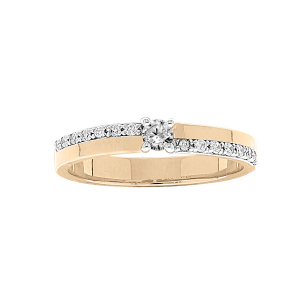BAGUE PLAQUÉ OR OXYDES BLANCS