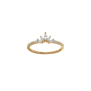 BAGUE PLAQUÉ OR OXYDES BLANCS SERTIS