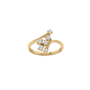 BAGUE PLAQUÉ OR OXYDES BLANCS SERTIS