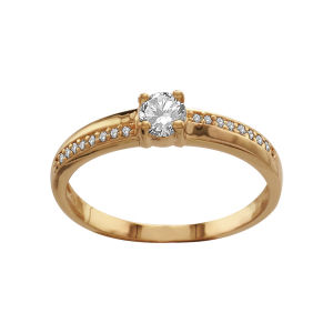 BAGUE PLAQUÉ OR PIERRES BLANCHES SYNTHETIQUE