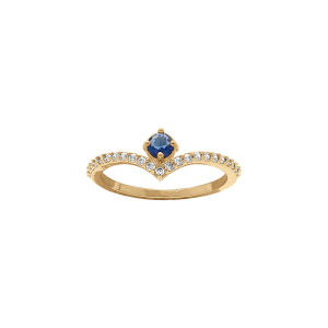 BAGUE PLAQUÉ OR OXYDES BLEU