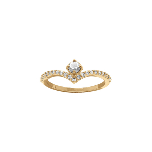 BAGUE PLAQUÉ OR OXYDES BLANCS