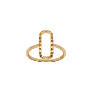 BAGUE PLAQUÉ OR RECTANGLE CISELÉ