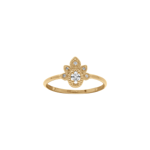 BAGUE PLAQUÉ OR GOUTTES OXYDES BLANCS