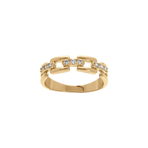 BAGUE PLAQUÉ OR MAILLE OXYDES BLANCS