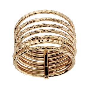 BAGUE PLAQUÉ OR SEMAINIER DIAMANTEE