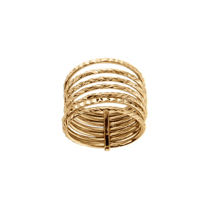 BAGUE PLAQUÉ OR SEMAINIER DIAMANTEE