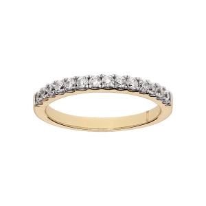 BAGUE PLAQUÉ OR GRAND DIAMETRE DEMI RAIL OXYDES BLANCS SERTIS