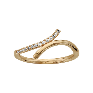 BAGUE PLAQUÉ OR OXYDES BLANCS SERTIS