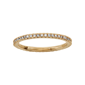 BAGUE PLAQUÉ OR ALLIANCE COMPLETE OXYDES BLANCS SERTIS