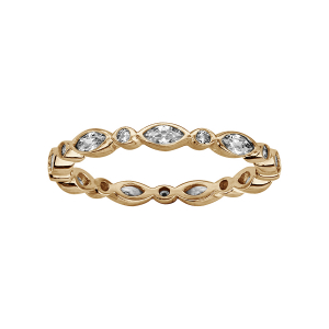 BAGUE PLAQUÉ OR OXYDES BLANCS SERTIS